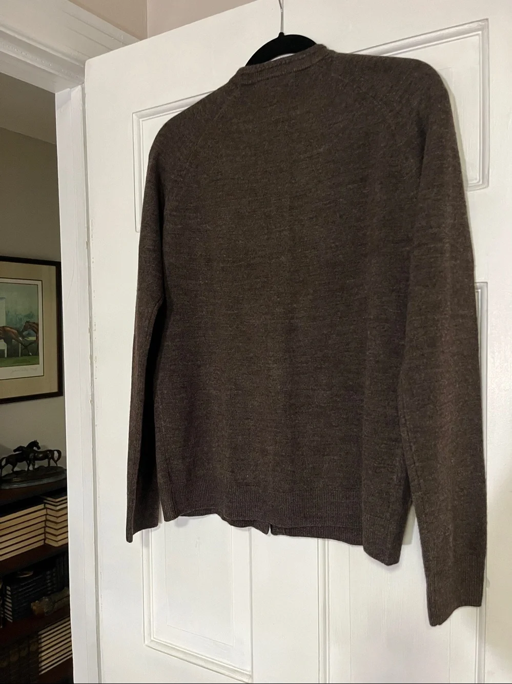 Karen Scott Dark Chocolate - Pearl Button-Up Cardigan. NWT